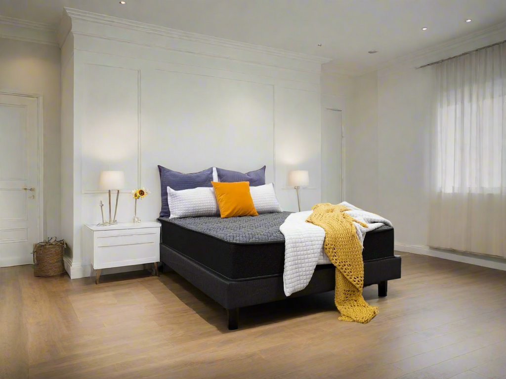 Sleep Firm mattress and Grey Bed Frame Ensemble-Sleep Firm