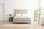 Sleep Firm mattress and Oatmeal Bed Frame Ensemble-Sleep Firm